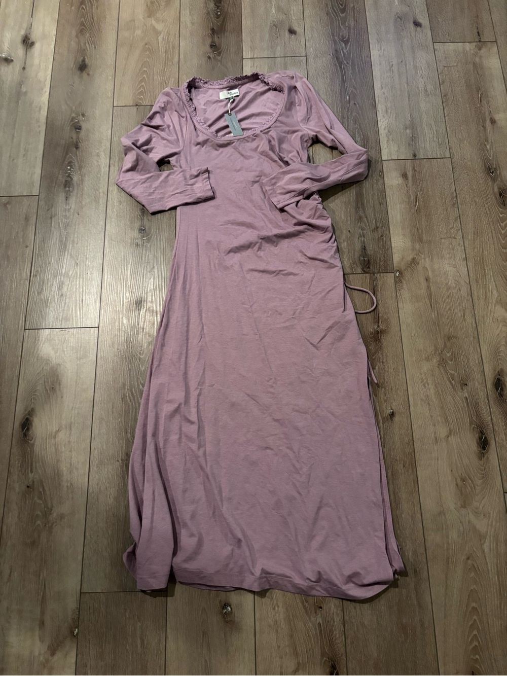 Daily Practice by Anthropologie Long-Sleeve Side-Slit Column Midi Dress nwt